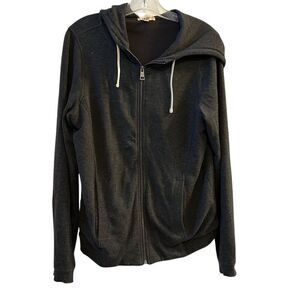 UGG Unisex Dark Gray/Black Full-Zip Hoodie Medium Long Sleeve Drawstring Hood
